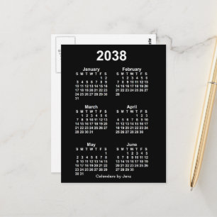 Cartão Postal 2038 Neon White 6 meses Mini calendário de Janz