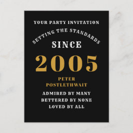 Cartão Postal 20 Birthday 2005 Dourado negro