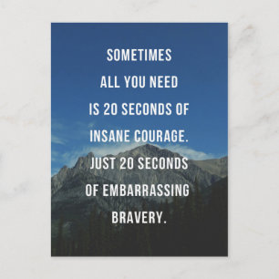 Cartão Postal 20 Segundos De Coragem Insana