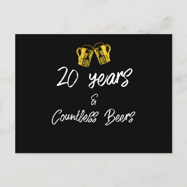 Cartão Postal 20Th Wedding Anniversary Design Funny Husband Love (Frente)