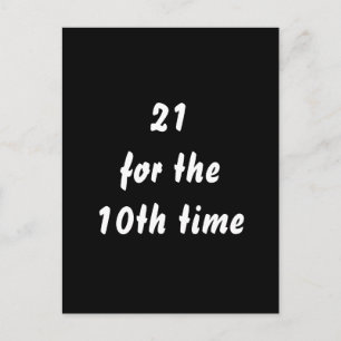 Cartão Postal 21 pela décima vez. aniversário de 30 anos. Branco