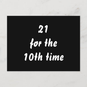 Cartão Postal 21 pela décima vez. aniversário de 30 anos. Preto 