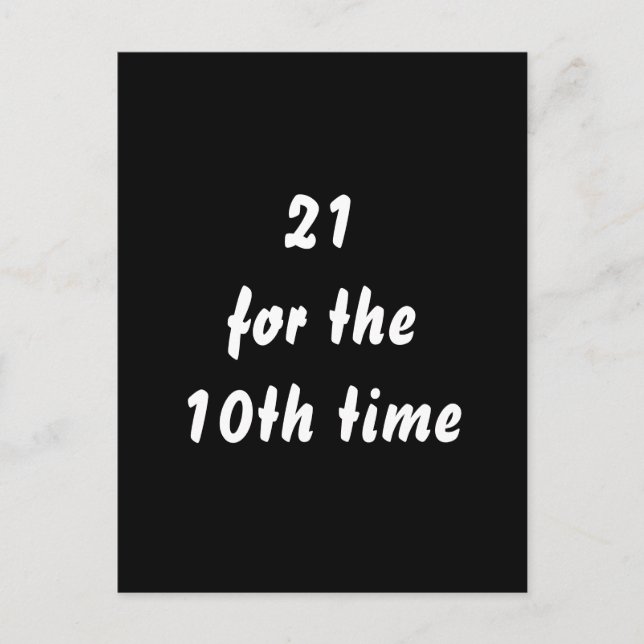 Cartão Postal 21 pela décima vez. aniversário de 30 anos. Preto  (Frente)
