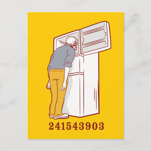 Cartão Postal 241543903 camisa humorística do congelador de cabe (Frente)