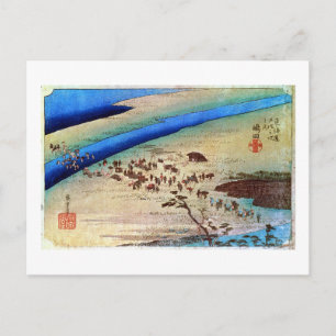 Cartão Postal 24. 嶋 田 宿, 広 Shimada-juku, Hiroshige, Ukiyo-e