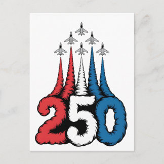Cartão Postal 250º Aniversário 4 de Julho Jet Patriótico  
