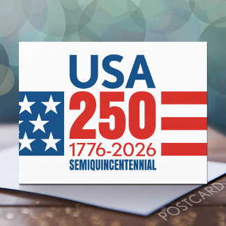 Cartão Postal 250º Aniversário da América - Estrelas e Listras