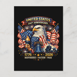 Cartão Postal 250º Aniversário EUA 1776–2026 Patrimônio American