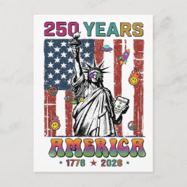 Cartão Postal 250 Anos América Quatro Julho 2026 Patrio Semiquin