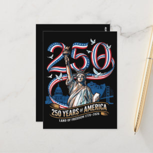 Cartão Postal 250 Anos de Aniversário da América 1776 2026 