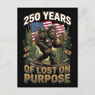 Cartão Postal 250 Anos de Bigfoot Patriótico Perdido de Proposit