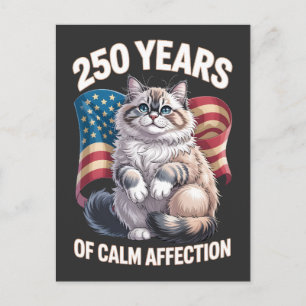 Cartão Postal 250 Anos de Calma Afeição Gato Ragdoll