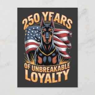 Cartão Postal 250 Anos de Lealdade Inabalável Doberman