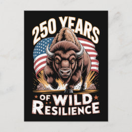 Cartão Postal 250 Anos de Resiliência Selvagem Bisonte