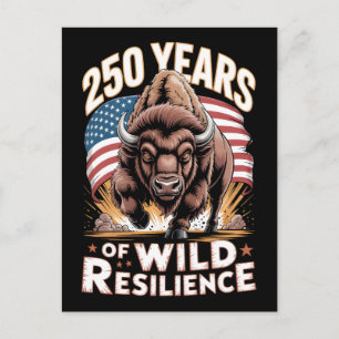 Cartão Postal 250 Anos de Resiliência Selvagem Bisonte