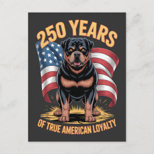 Cartão Postal 250 Anos de Verdadeira Lealdade Americana Rottweil