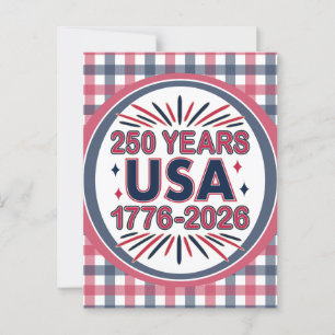 Cartão Postal 250 Anos EUA 1776-2026 Semiquincentenário