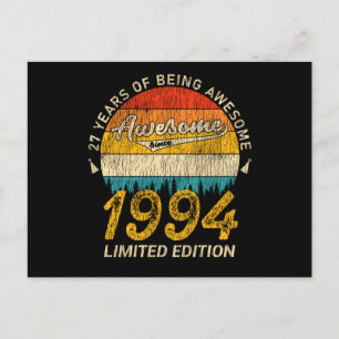 Cartão Postal 27 Anos Aniversário 1994 Incrível Desde o 27º Aniv