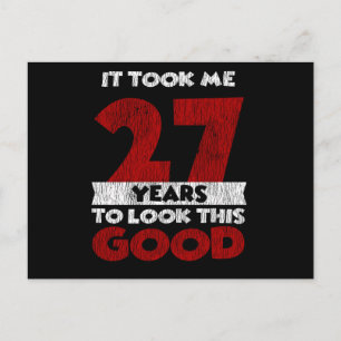 Cartão Postal 27 Anos De Idade Aniversário Me Deixou Bem 27º Ani