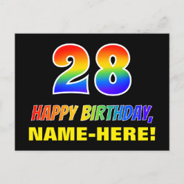 Cartão Postal 28º aniversário: Negrito, Divertido, Simples, Arco
