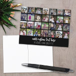 Cartão Postal 28 Grade de Colagem de Fotos - 2 Caixas de Texto -<br><div class="desc">Use 28 fotos SQUARE para criar uma colagem pessoal de fotos. Esse layout moderno e limpo inclui 2 blocos de texto - um em um script moderno e outro em um san serif para adicionar um nome de família ou um ano ou evento. A cor de fundo pode ser alterada...</div>