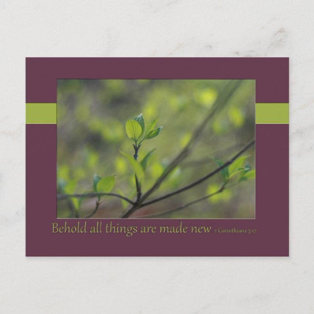 Cartão Postal 2 Corinthians 5:17 Atenção, todas as coisas estão  (Frente)