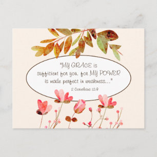 Cartão Postal 2 Corintianos 12:9 MY GRACE é suficiente para si