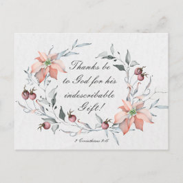 Cartão Postal 2 Coríntios 9:15 Graças a Deus Natal