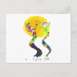 Cartão Postal 2 Dançarinos dançando no Sol