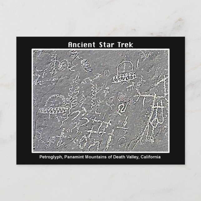 Cartão Postal 2. OVNI Petroglicph no Vale da Morte (Frente)