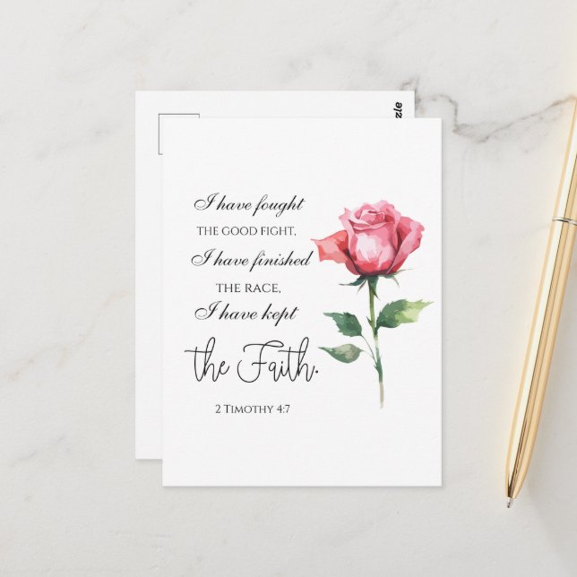 Cartão Postal 2 Timothy 4:7 - Eu lutei pela boa luta (Frente/Verso In Situ)