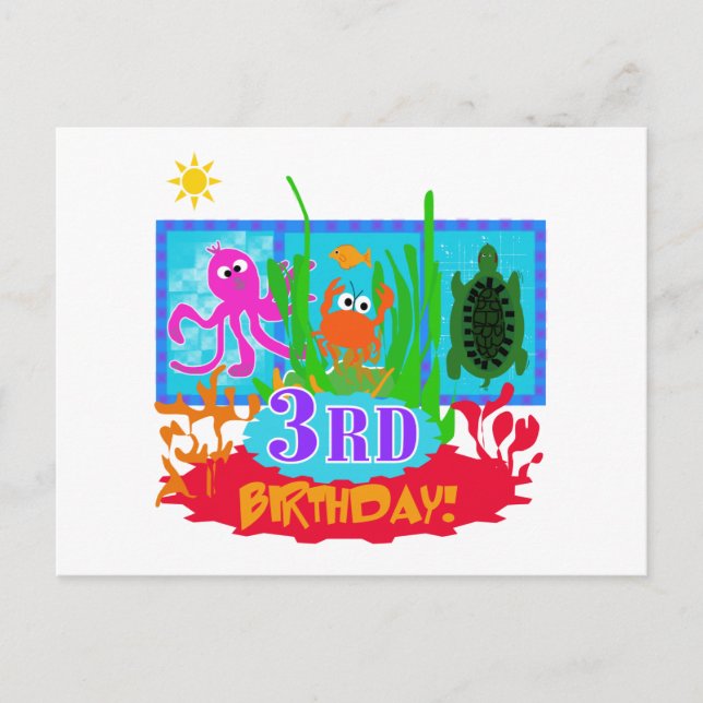 Cartão Postal 3º Camisetas de aniversário de empreendimento subm (Frente)