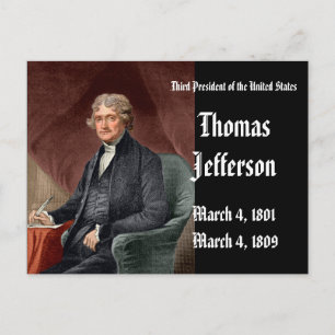 Cartão Postal 3º Presidente dos Estados Unidos, Thomas Jefferso