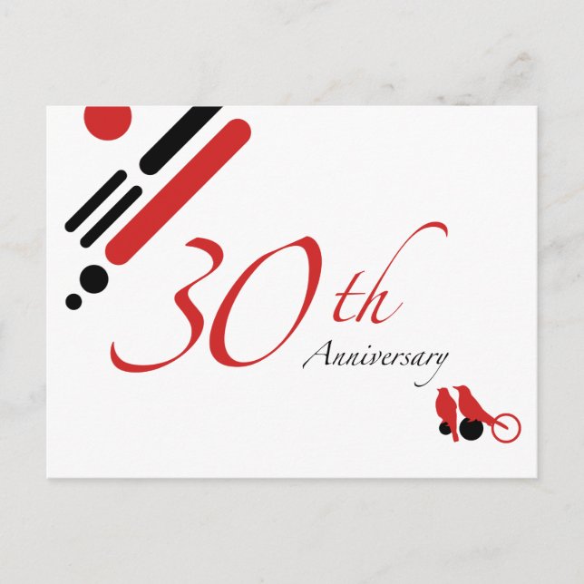 Cartão Postal 30º Aniversário (mod birds) (Frente)
