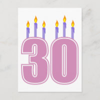 30 Velas de aniversário (rosa/roxo)