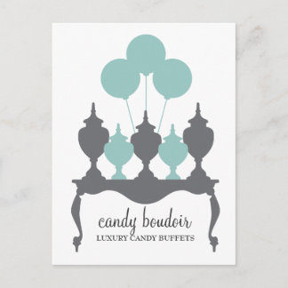 Cartão Postal 311 Candy Boudoir Rococo Robin Egg Blue & Cinza Po
