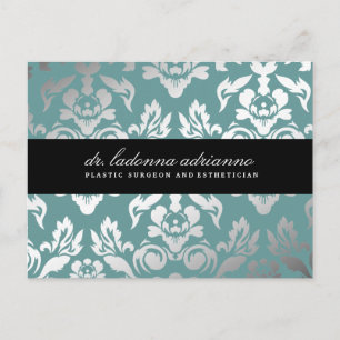 Cartão Postal 311 Ladonna Damask Teal Blue