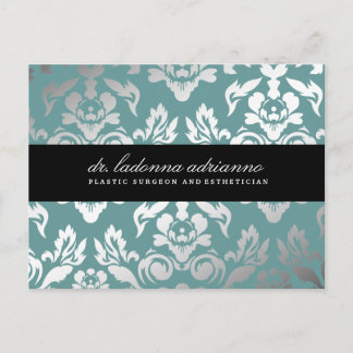 Cartão Postal 311 Ladonna Damask Teal Blue