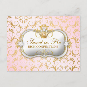 Cartão Postal 311 Ouro Ciao Bella, cor-de-rosa