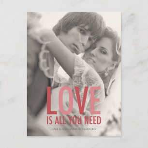 Cartão Postal 311 Photo Love é tudo o que você precisa de rosa v