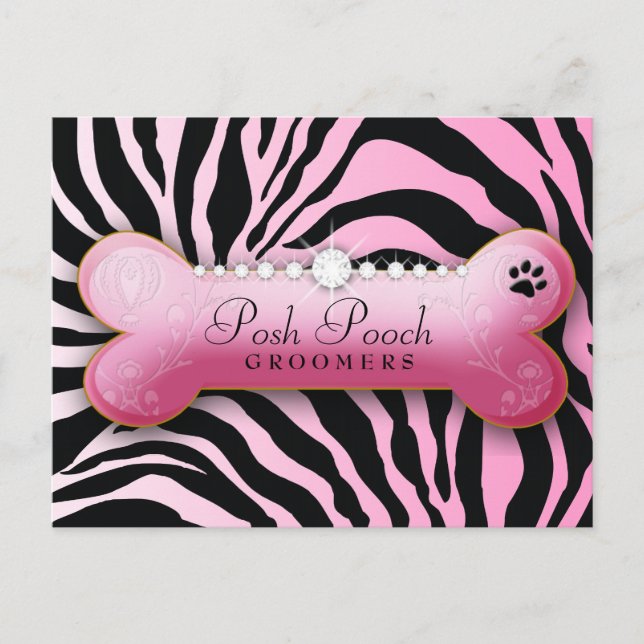 Cartão Postal 311 Zebra Rosa Posh Pooch (Frente)
