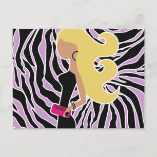 Cartão Postal 311-Zebra Roxo Fashionista   Loira