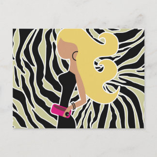 Cartão Postal 311-Zebra Verde Money Fashionista | loira