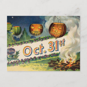 Cartão Postal 31 de Outubro (Cartão Antigo de Halloween)