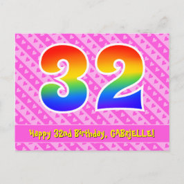 Cartão Postal 32º Aniversário: Listras Cor-de-Rosa & Corações, A