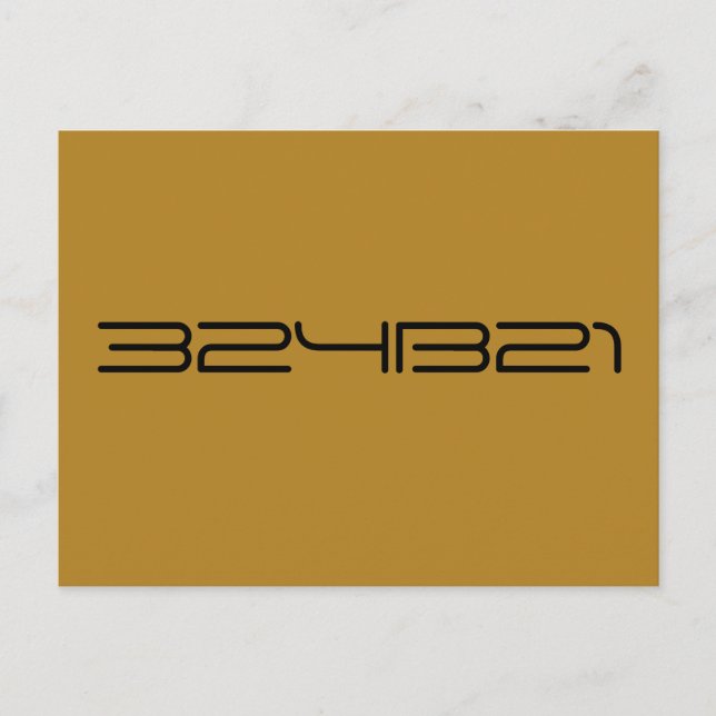 Cartão Postal 324B21 Número da sima Preto Órfão (Frente)