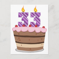 33 anos de idade no Bolo de Aniversário