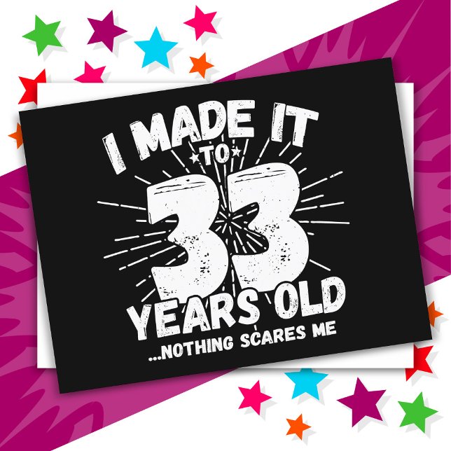 Cartão Postal 33 Anos de Idade Sarcástico Meme Divertido Anivers (Criador carregado)