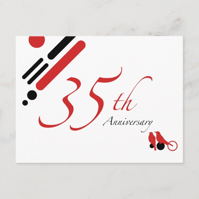 Cartão Postal 35.o Aniversário (aves mod) (Frente)