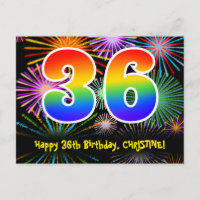 36º Aniversário – Padrão Divertido de Fogos de Art